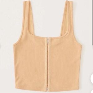 Abercrombie & Fitch Ribbed Orange Crop Top